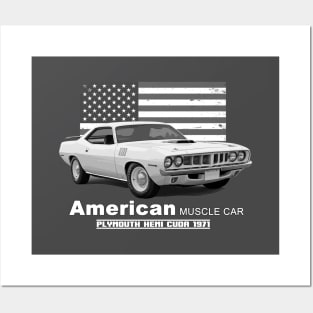 Plymouth Hemi Cuda American Muscle Car 60s 70s Old is Gold Posters and Art